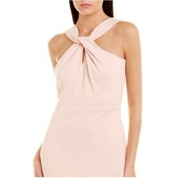 Bebe Pink Halter Sleeveless Maxi Gown Dress Women's Sz 8 Blush Scuba Crepe NWT - Picture 10 of 10